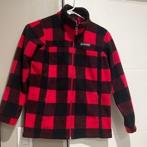Boys Buffalo plaid zip up fleece